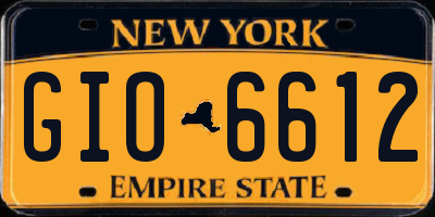 NY license plate GIO6612