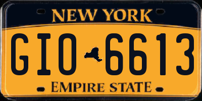 NY license plate GIO6613