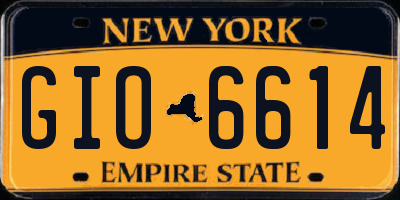NY license plate GIO6614