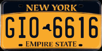 NY license plate GIO6616