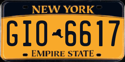 NY license plate GIO6617