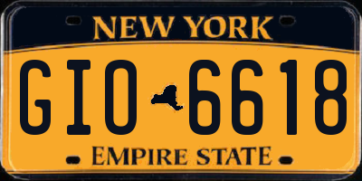 NY license plate GIO6618