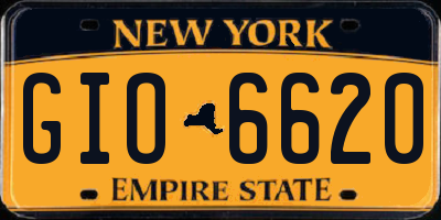 NY license plate GIO6620