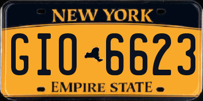NY license plate GIO6623