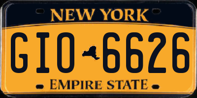 NY license plate GIO6626