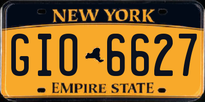 NY license plate GIO6627