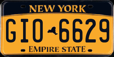 NY license plate GIO6629