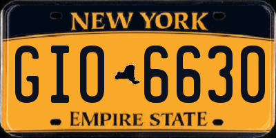 NY license plate GIO6630