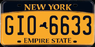 NY license plate GIO6633