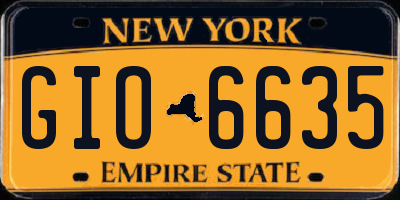 NY license plate GIO6635