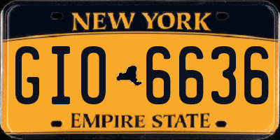 NY license plate GIO6636