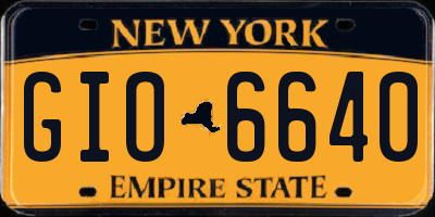 NY license plate GIO6640