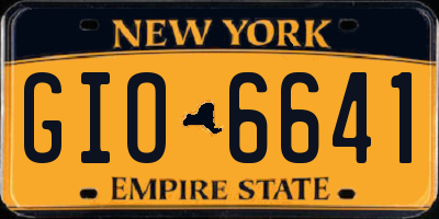 NY license plate GIO6641