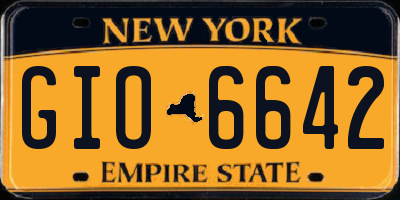 NY license plate GIO6642