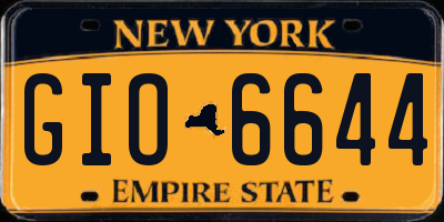 NY license plate GIO6644