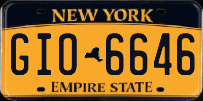 NY license plate GIO6646