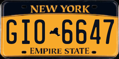 NY license plate GIO6647
