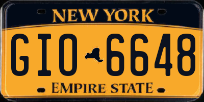 NY license plate GIO6648