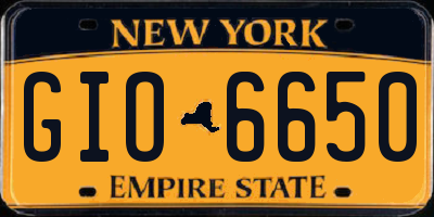 NY license plate GIO6650