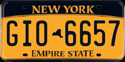 NY license plate GIO6657