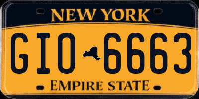 NY license plate GIO6663