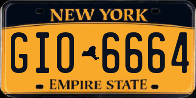 NY license plate GIO6664