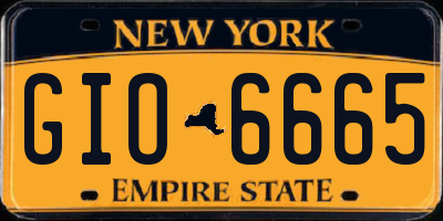 NY license plate GIO6665
