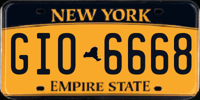 NY license plate GIO6668