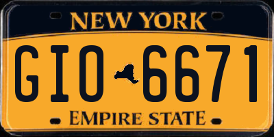 NY license plate GIO6671