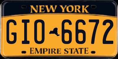 NY license plate GIO6672