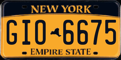 NY license plate GIO6675