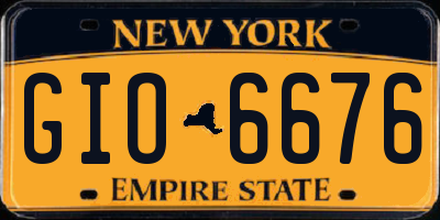 NY license plate GIO6676