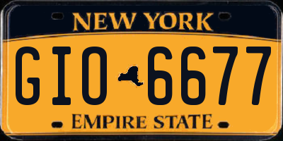 NY license plate GIO6677
