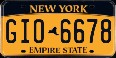 NY license plate GIO6678