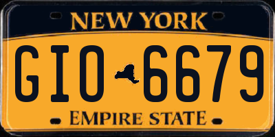 NY license plate GIO6679