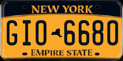 NY license plate GIO6680