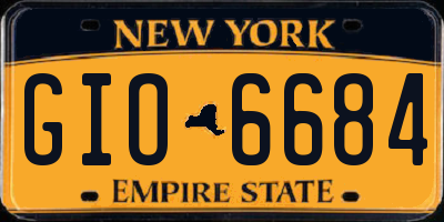 NY license plate GIO6684