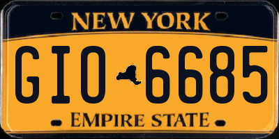 NY license plate GIO6685