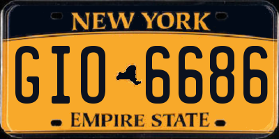 NY license plate GIO6686