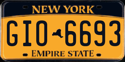 NY license plate GIO6693