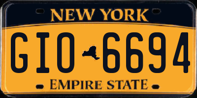 NY license plate GIO6694