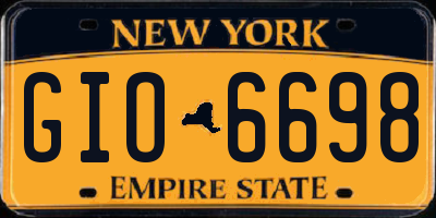 NY license plate GIO6698