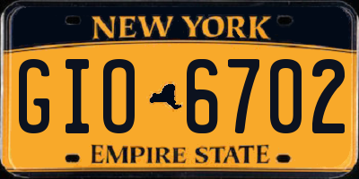 NY license plate GIO6702
