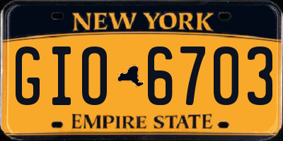 NY license plate GIO6703