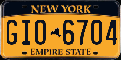 NY license plate GIO6704
