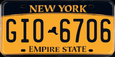 NY license plate GIO6706