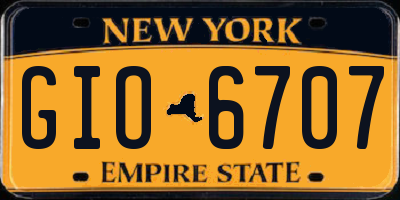 NY license plate GIO6707