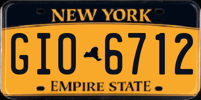 NY license plate GIO6712