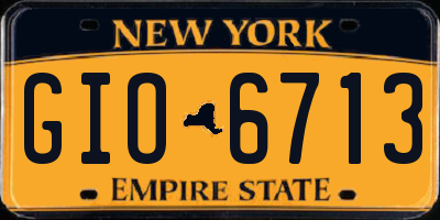 NY license plate GIO6713