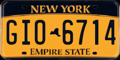 NY license plate GIO6714